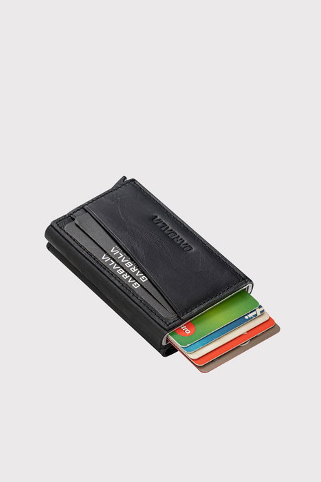 Zoozie Bags Tarjetero Negro 100% Piel Auténtica